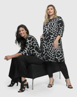 Hypnotic A Line Dress, Silver