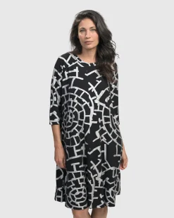 Hypnotic A Line Dress, Silver