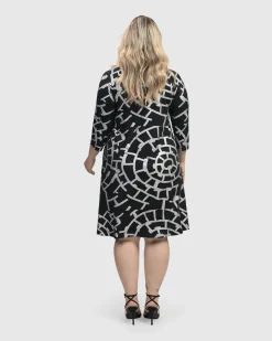 Hypnotic A Line Dress, Silver