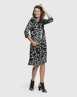Hypnotic A Line Dress, Silver