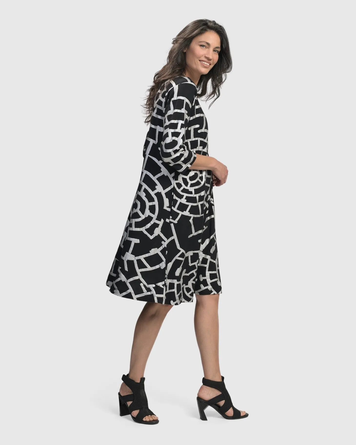 Hypnotic A Line Dress, Silver