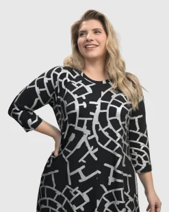 Hypnotic A Line Dress, Silver