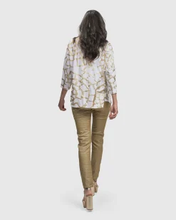 Hypnotic Cutaway Boxy Top, Gold