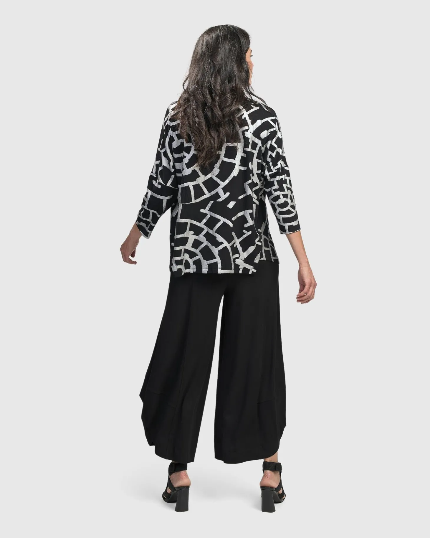 Hypnotic Cutaway Boxy Top, Silver