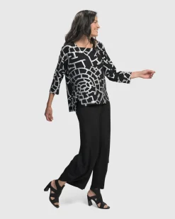 Hypnotic Cutaway Boxy Top, Silver