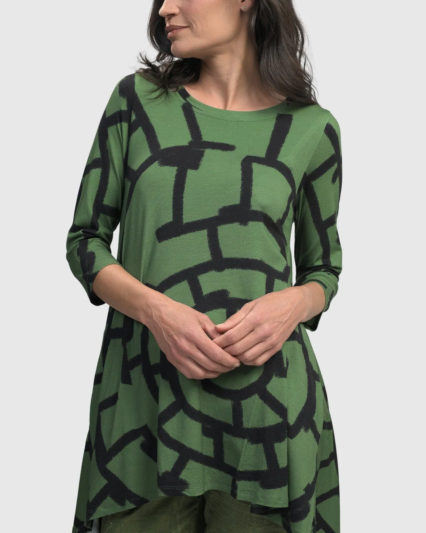 Hypnotic Hi-Lo Tunic Top, Clover