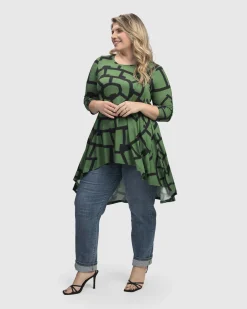 Hypnotic Hi-Lo Tunic Top, Clover