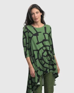 Hypnotic Hi-Lo Tunic Top, Clover