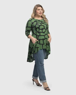 Hypnotic Hi-Lo Tunic Top, Clover