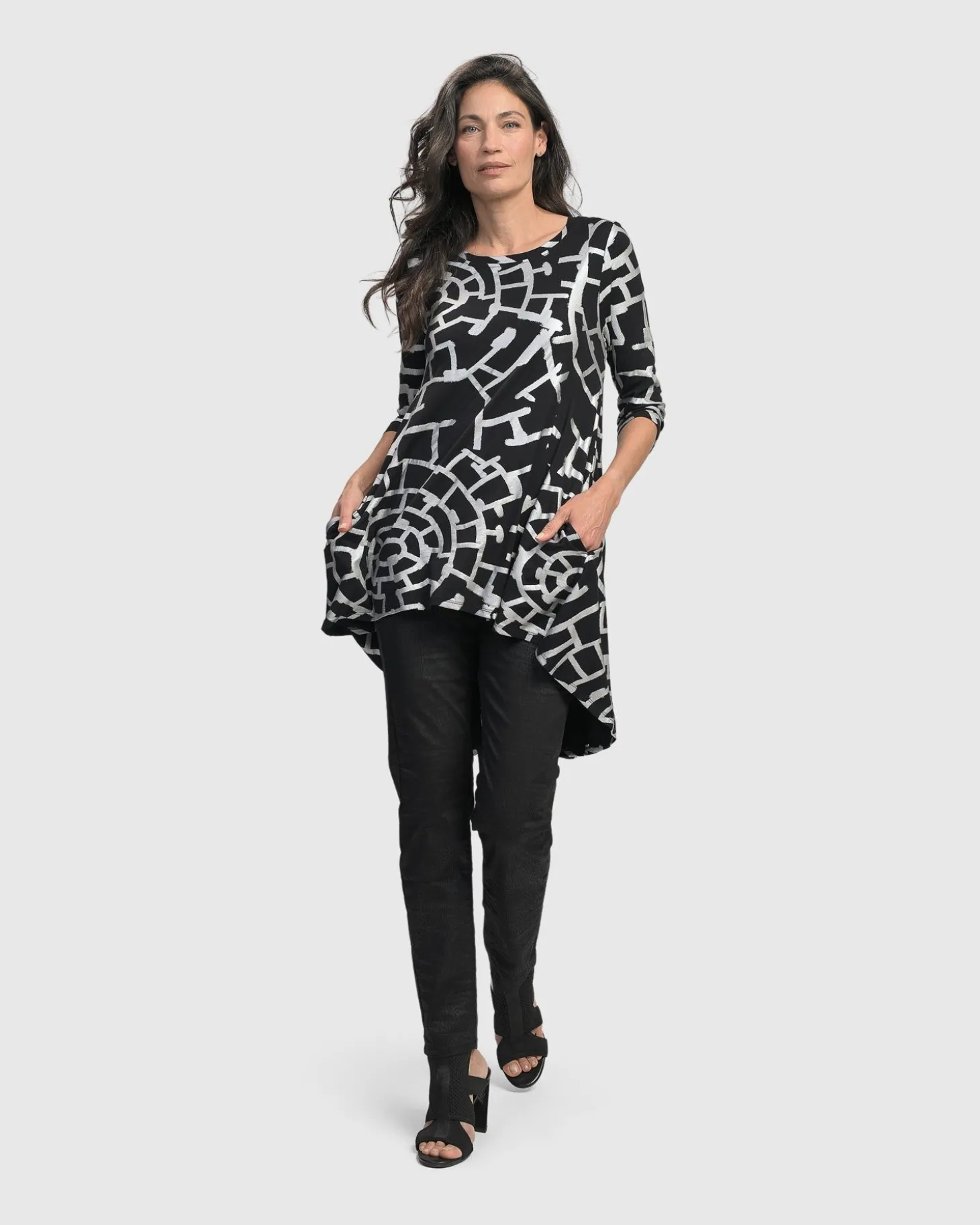 Hypnotic Hi-Lo Tunic Top, Silver
