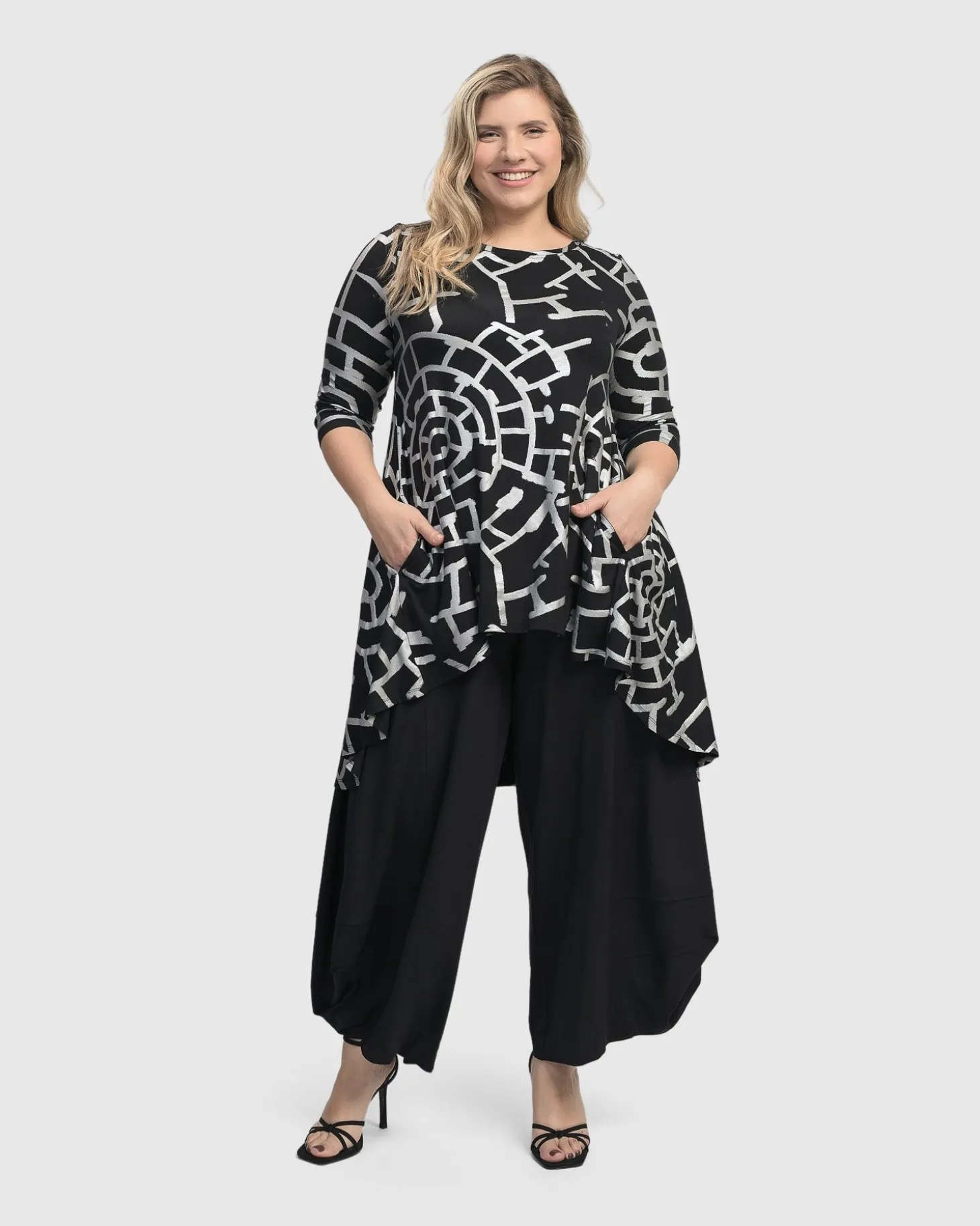Hypnotic Hi-Lo Tunic Top, Silver