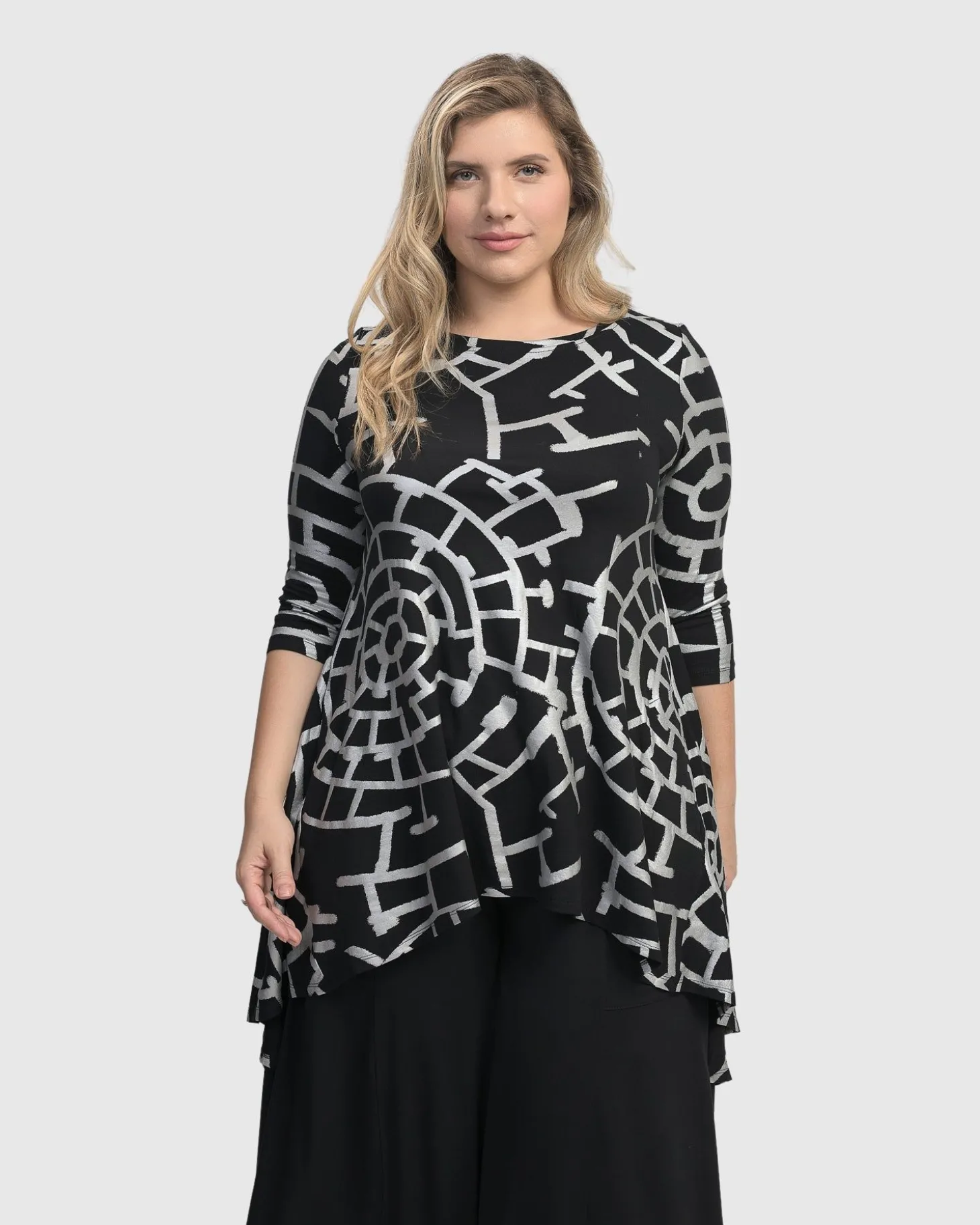 Hypnotic Hi-Lo Tunic Top, Silver