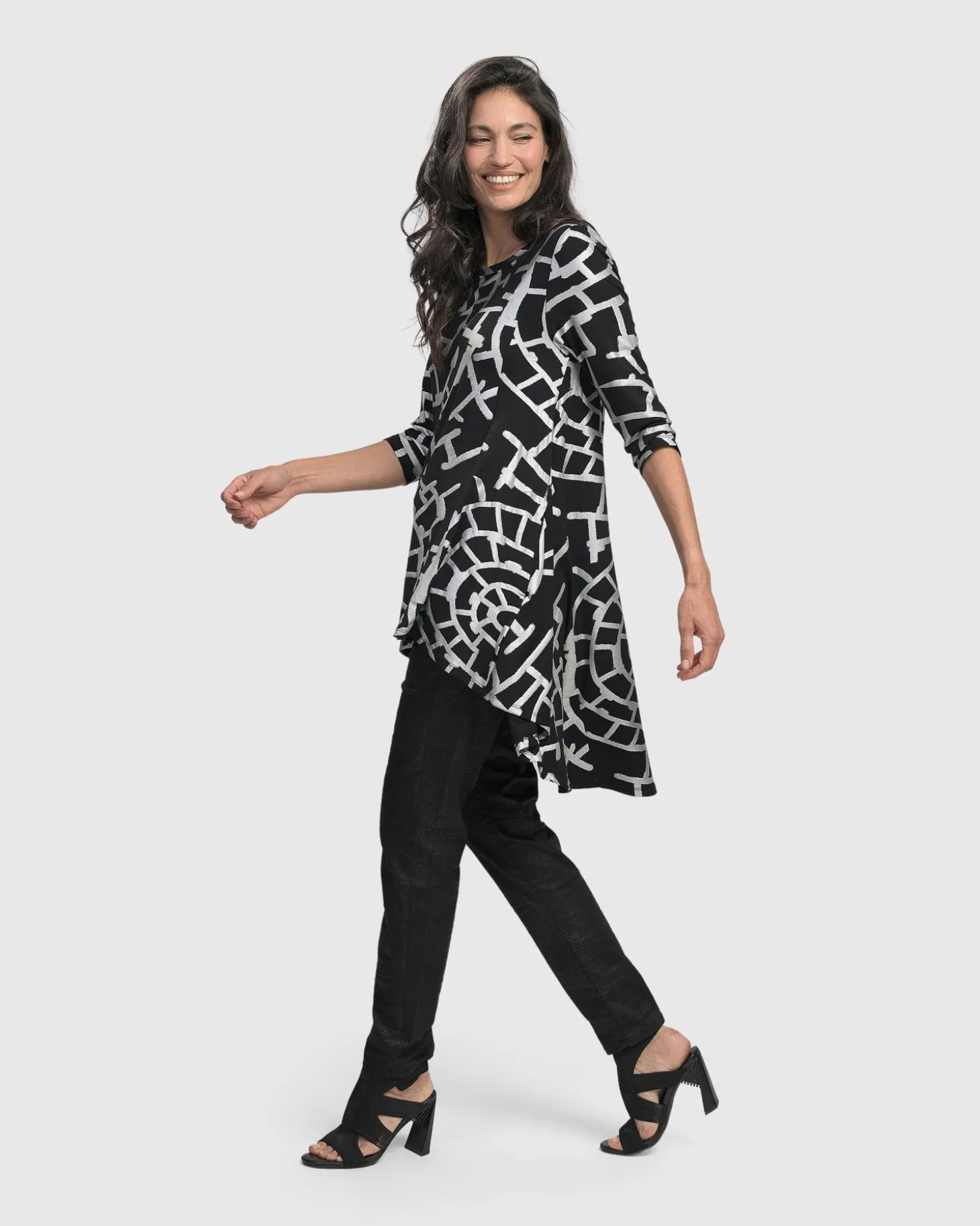 Hypnotic Hi-Lo Tunic Top, Silver