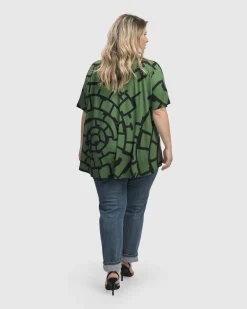 Hypnotic Swing Tunic Top, Clover