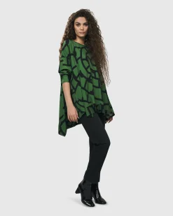 Hypnotic Swing Tunic Top, Clover
