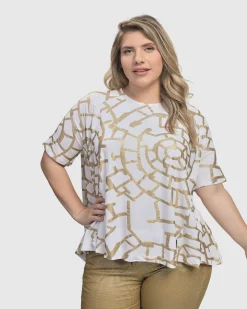 Hypnotic Swing Tunic Top, Gold
