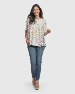 Hypnotic Swing Tunic Top, Gold