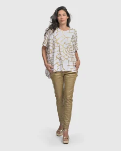 Hypnotic Swing Tunic Top, Gold