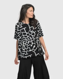 Hypnotic Swing Tunic Top, Silver