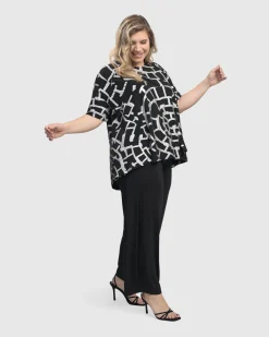 Hypnotic Swing Tunic Top, Silver