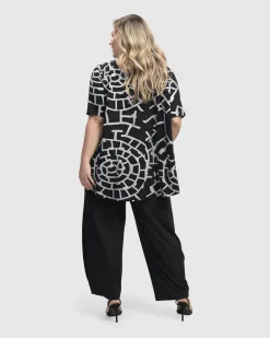 Hypnotic Swing Tunic Top, Silver