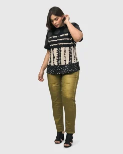 Iconic Stretch Jeans, Green Snake