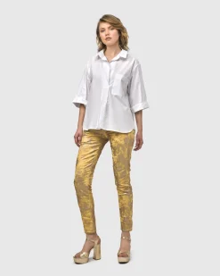 Iconic Stretch Jeans, Honey Gold