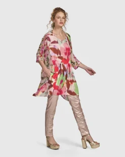 Iconic Stretch Jeans, Metallic Powder