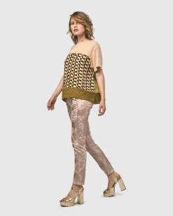 Iconic Stretch Jeans, Rose Gold Nude