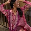 Iris Pashmina Tassel Earrings, Pink/Black