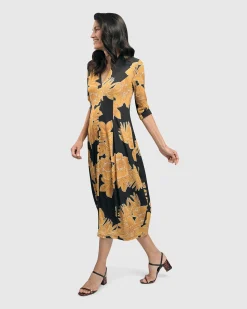 Island Cocoon Dress, Gold