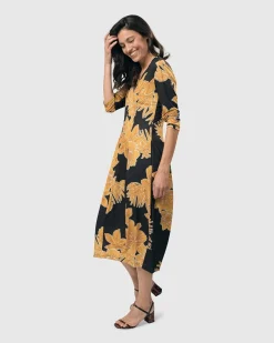 Island Cocoon Dress, Gold