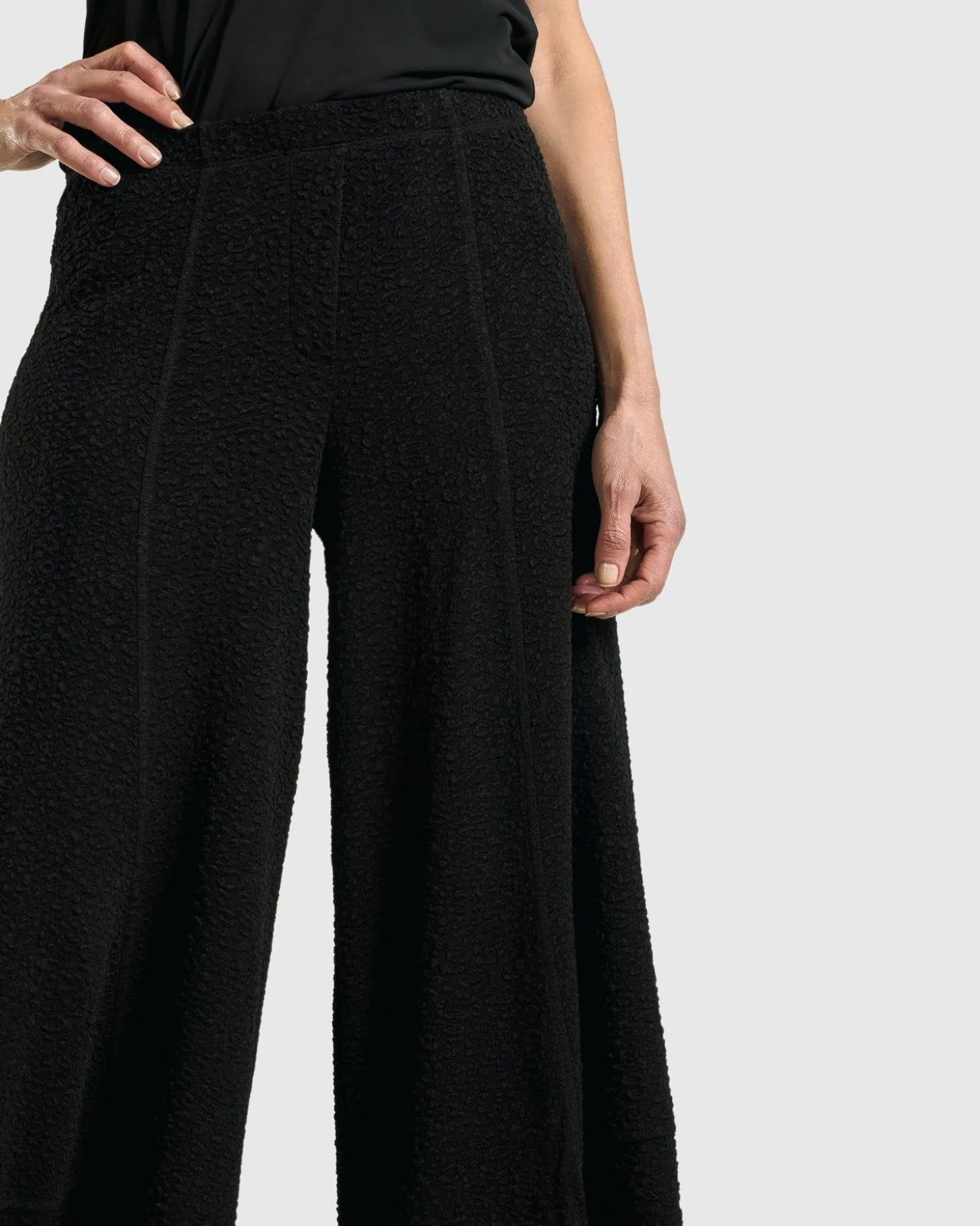 Jacquard Punto Pants, Black
