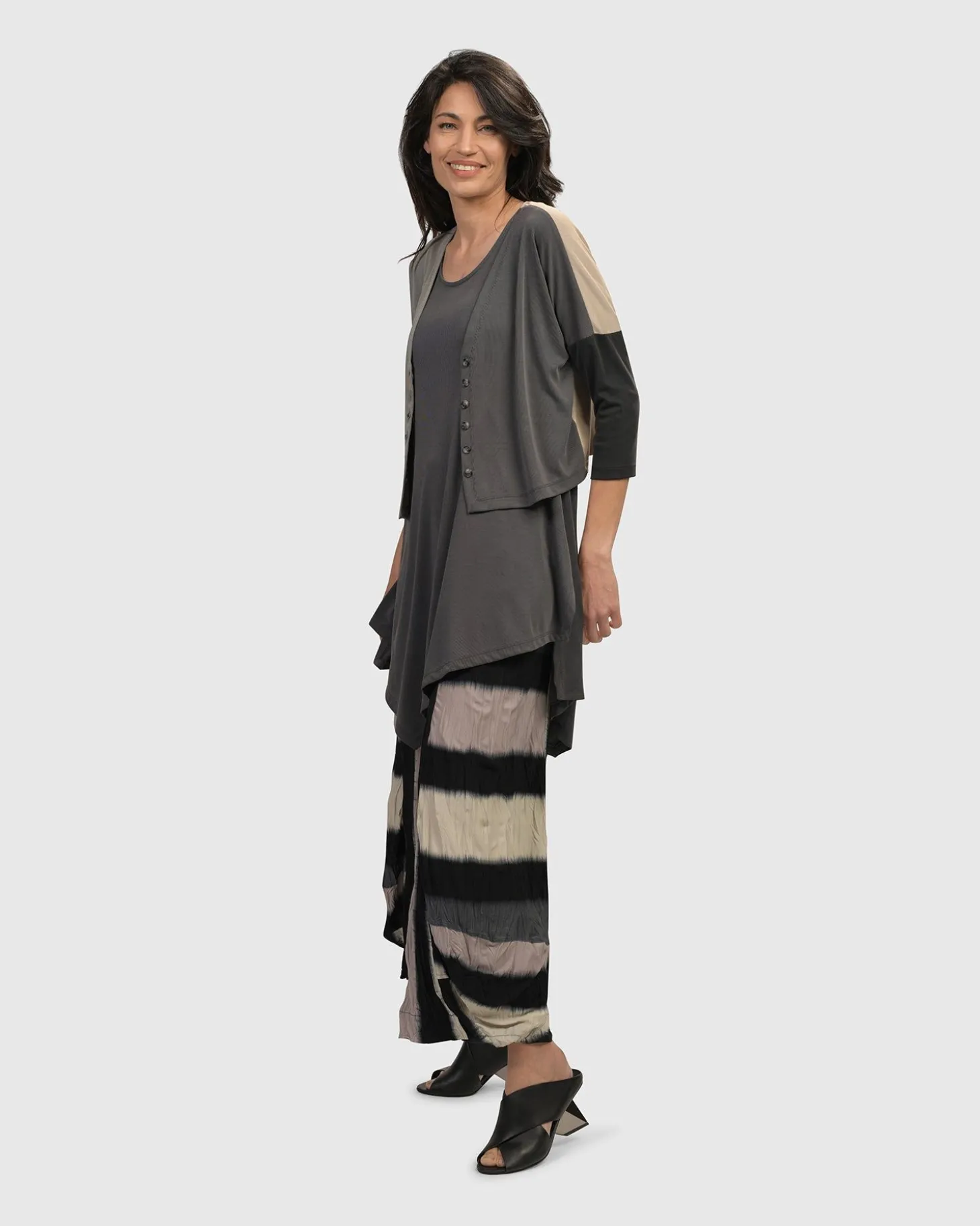 Jess Crinkle Punto Pants, Stripe