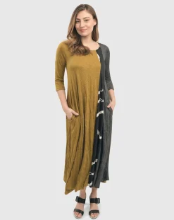 Jill Crinkle Swing Dress, Yellow
