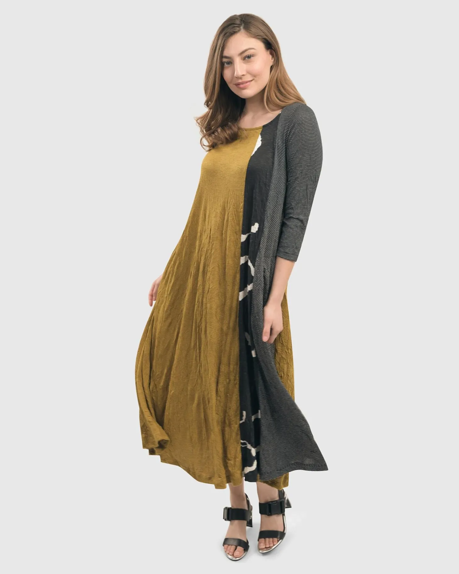 Jill Crinkle Swing Dress, Yellow