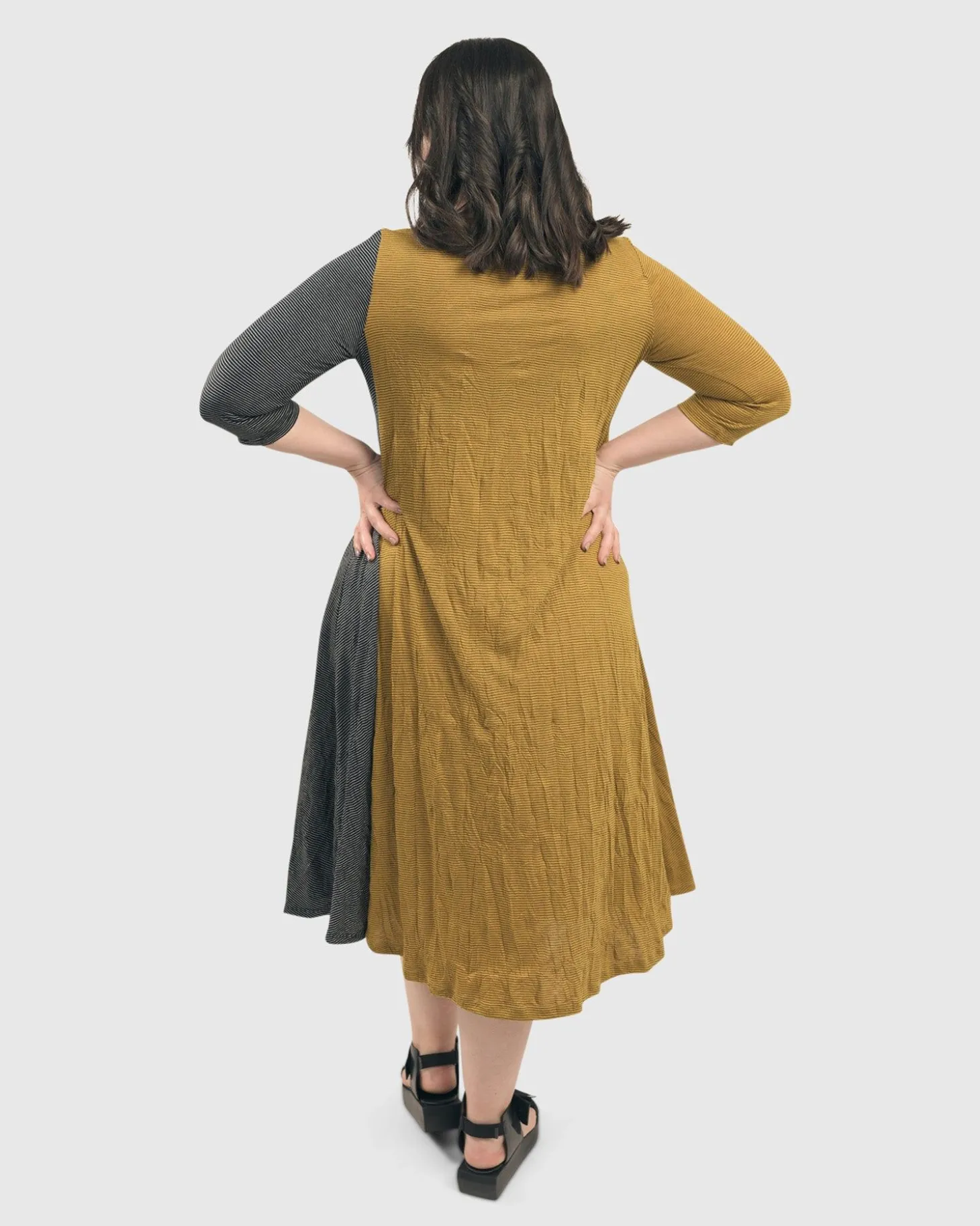 Jill Crinkle Swing Dress, Yellow