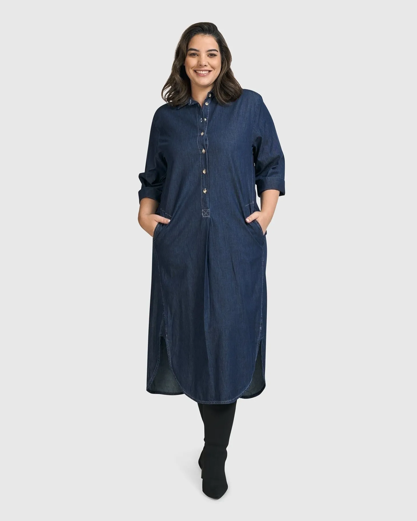 Joie Collared Dress, Denim