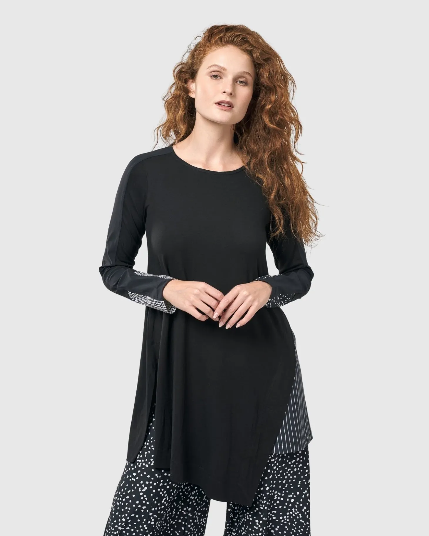 Josie Swing Tunic Top, Mono