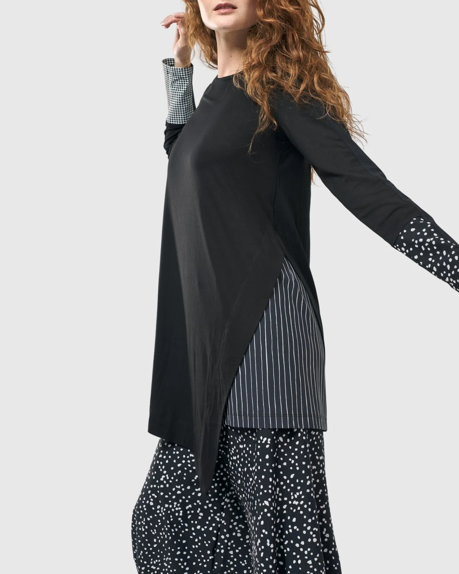 Josie Swing Tunic Top, Mono