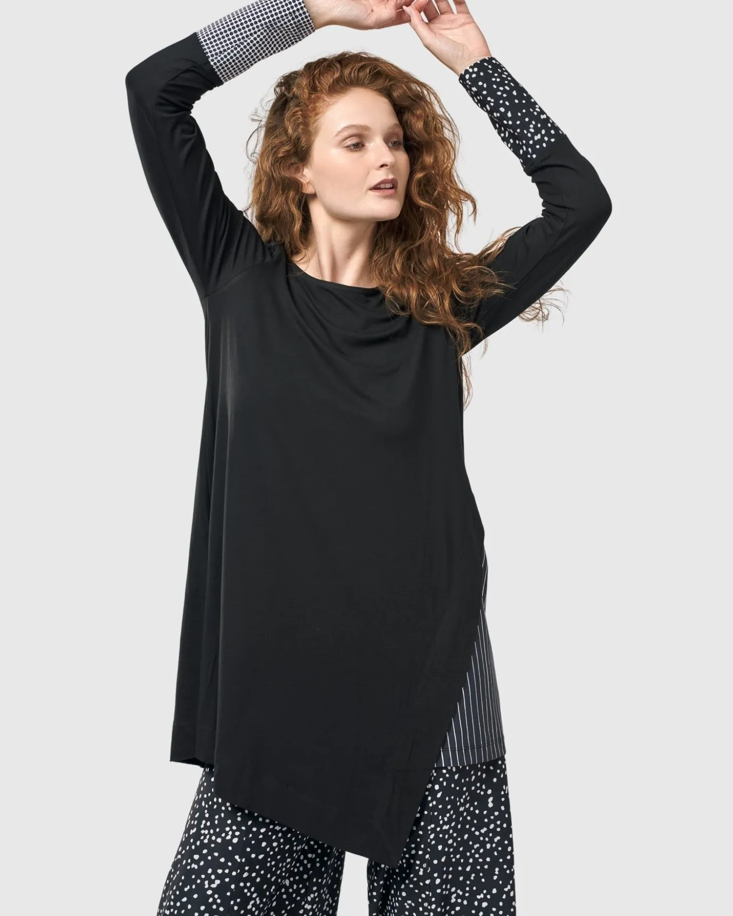 Josie Swing Tunic Top, Mono