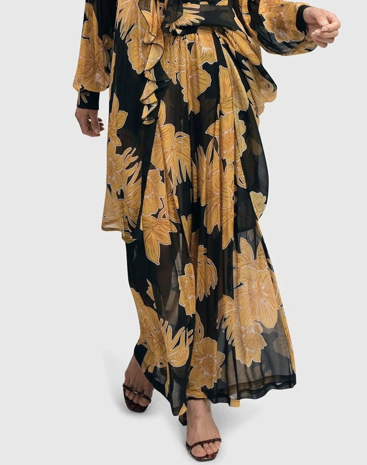 Kauai Chiffon Palazzo Pants, Gold