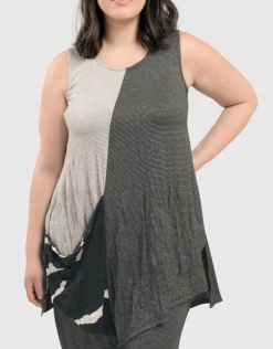 Kia Crinkle Tunic Top, Stripe
