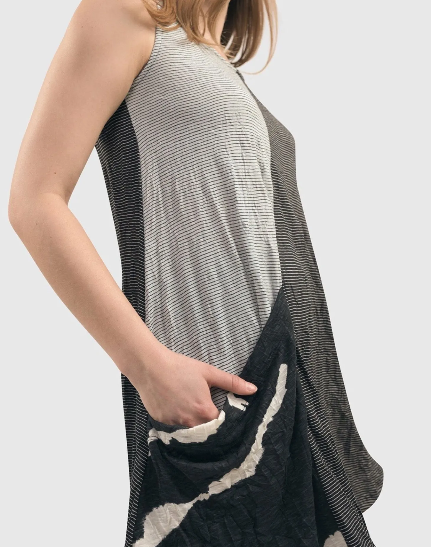 Kia Crinkle Tunic Top, Stripe