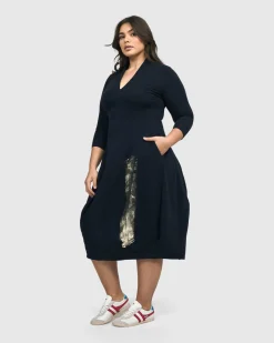 Laurel Cocoon Dress, Navy
