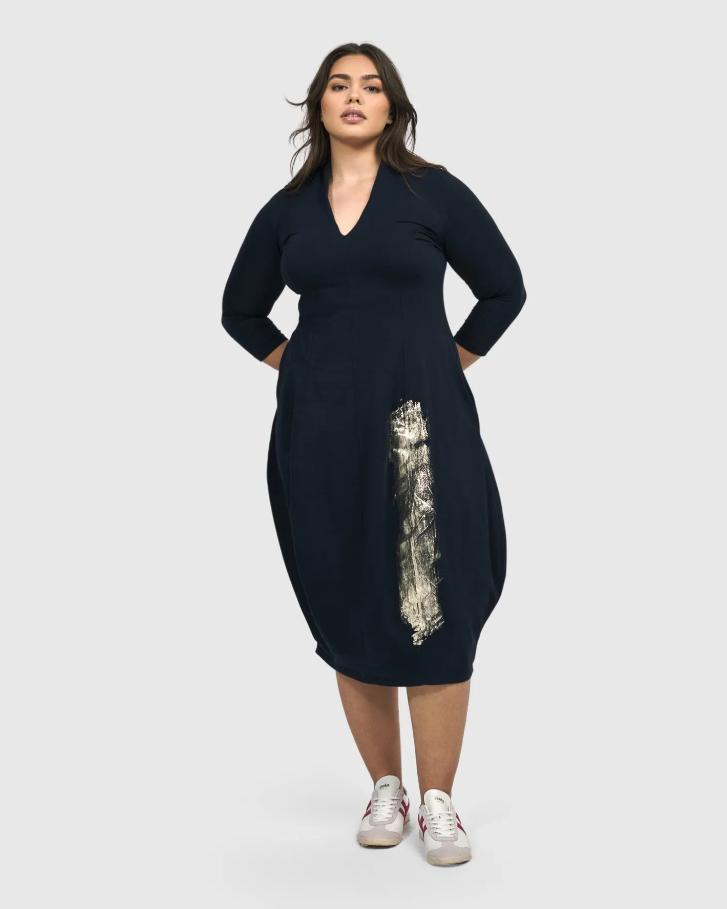 Laurel Cocoon Dress, Navy