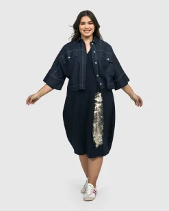 Laurel Cocoon Dress, Navy
