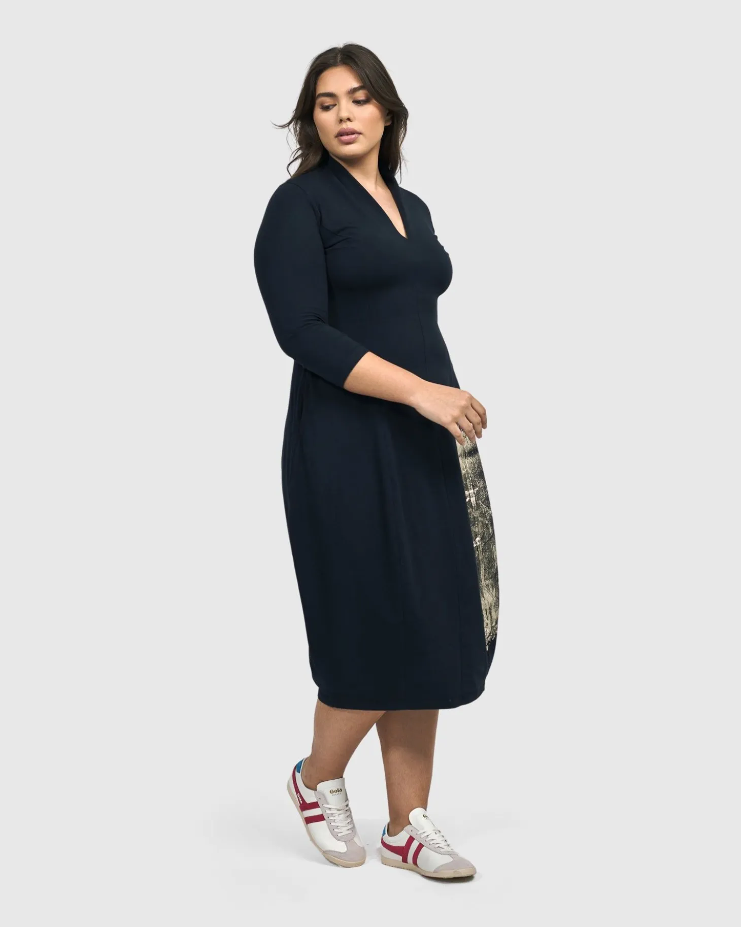 Laurel Cocoon Dress, Navy