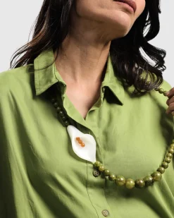 Lily Bead Necklace, Green