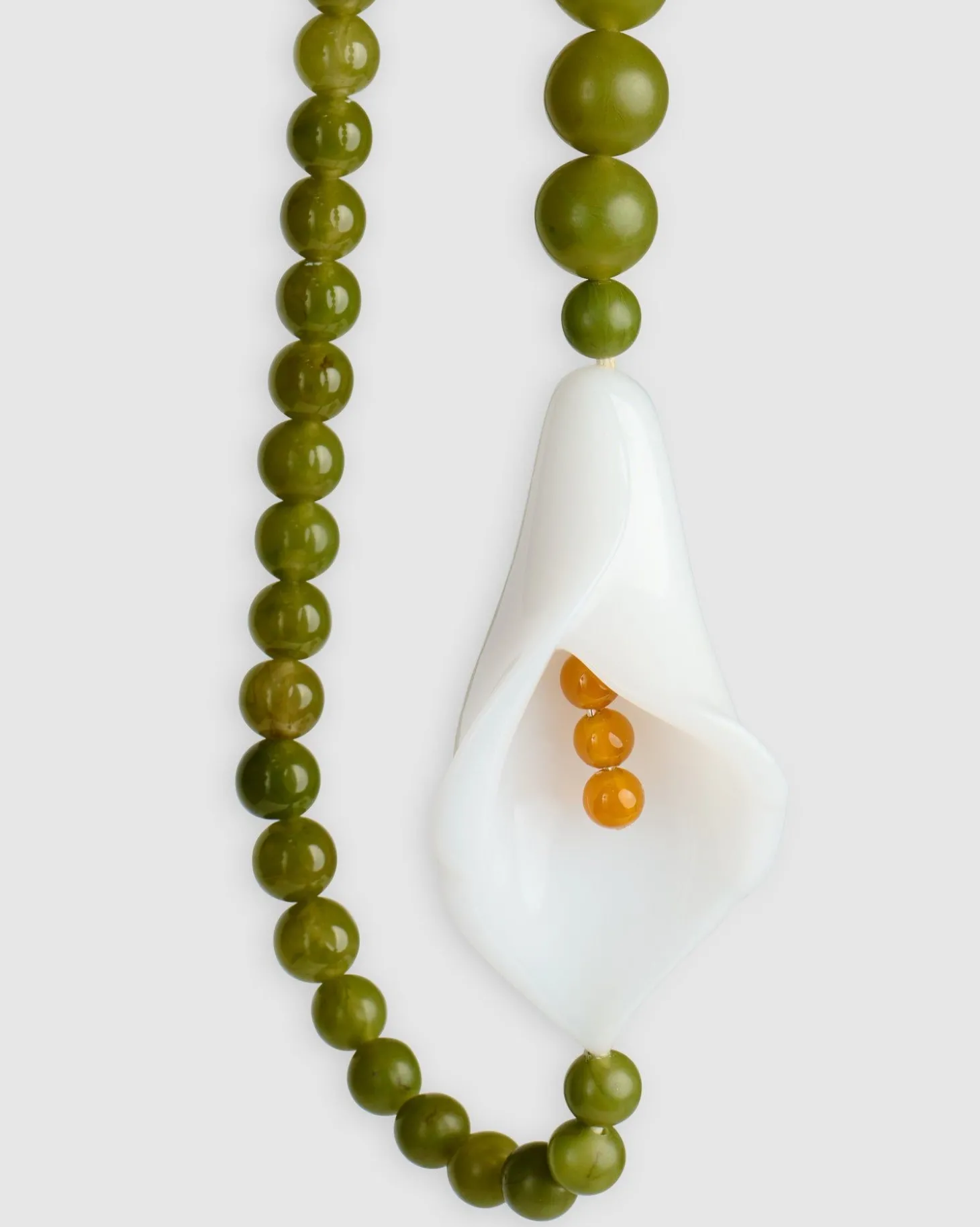 Lily Bead Necklace, Green
